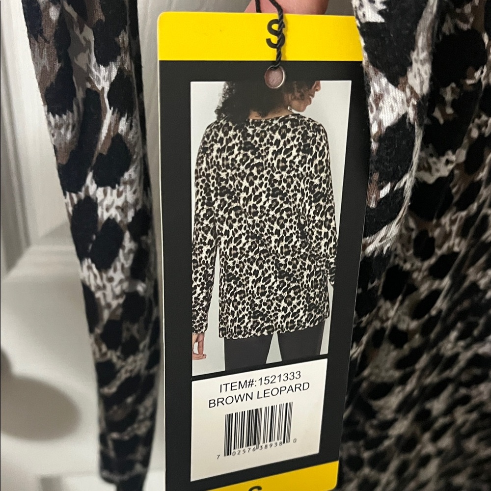 Mario Serrani Black and White Animal Print Blouse - Picture 3 of 3